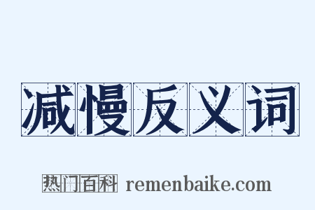 减慢反义词是什么意思的图片